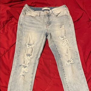 SO Light Blue Distressed Skinny Jeans